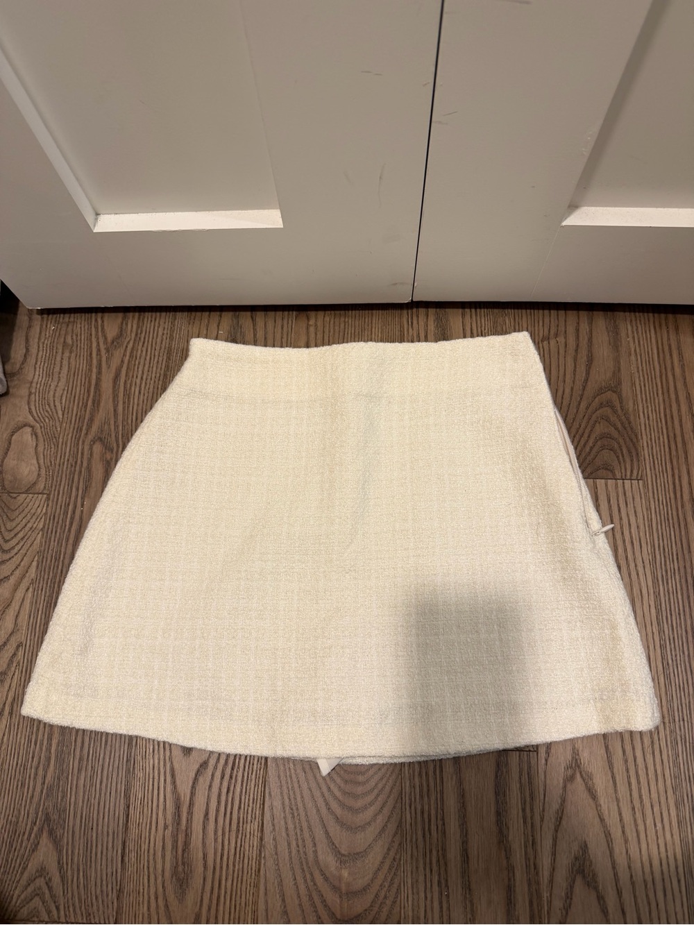 Abercrombie & Fitch Cream Textured A-Line Mini Skort